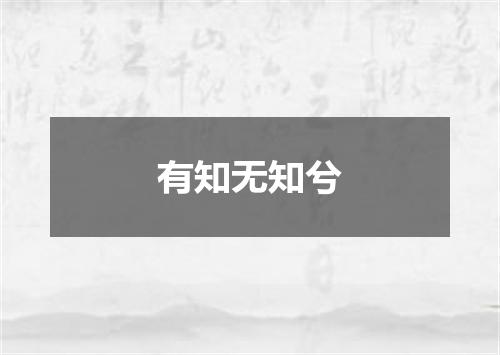 有知无知兮