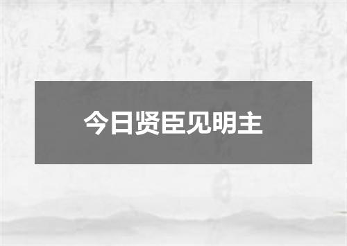今日贤臣见明主