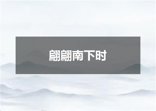 翩翩南下时
