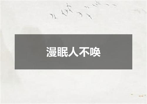 漫眠人不唤