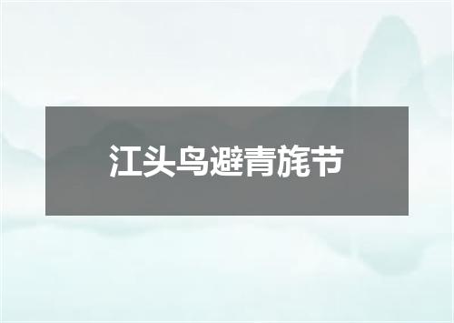 江头鸟避青旄节
