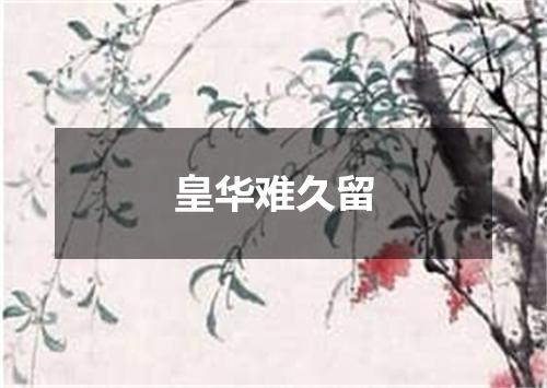 皇华难久留