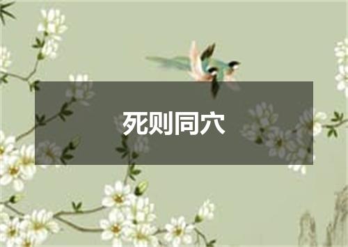 死则同穴