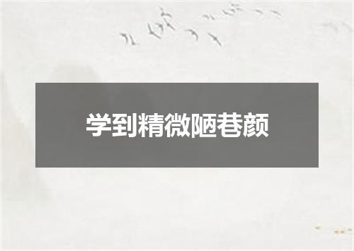 学到精微陋巷颜