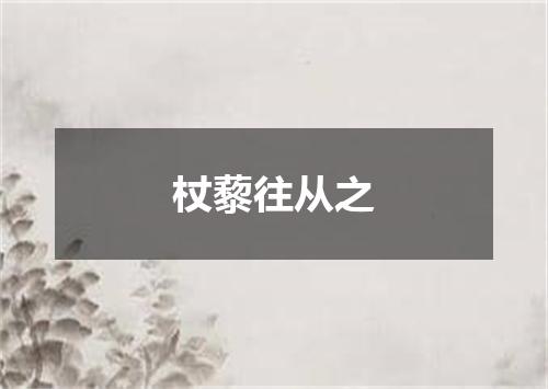 杖藜往从之