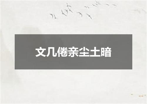 文几倦亲尘土暗