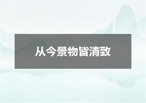 从今景物皆清致