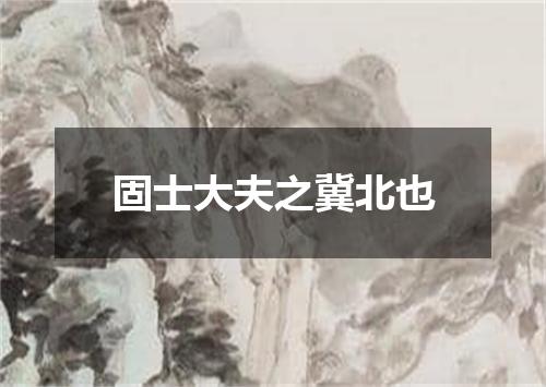 固士大夫之冀北也