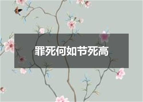 罪死何如节死高