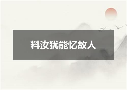 料汝犹能忆故人