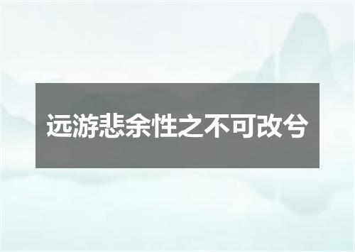 远游悲余性之不可改兮