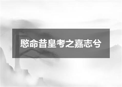 愍命昔皇考之嘉志兮