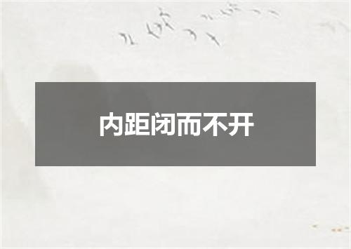 内距闭而不开