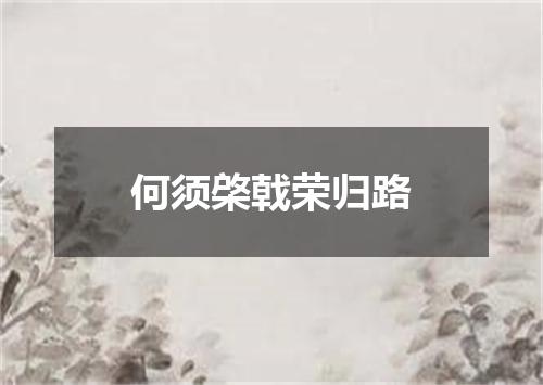 何须棨戟荣归路