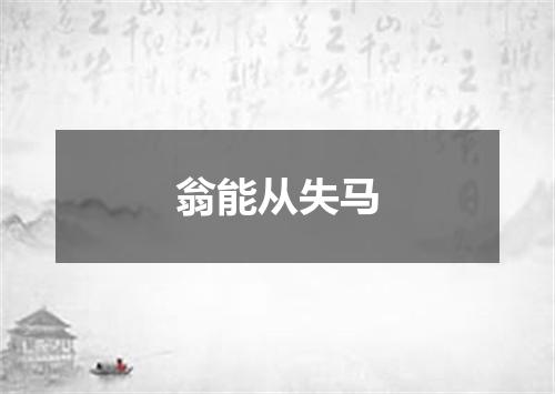 翁能从失马