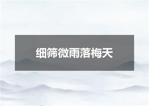 细筛微雨落梅天