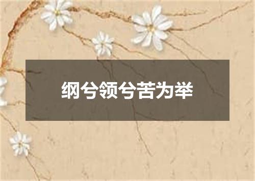 纲兮领兮苦为举