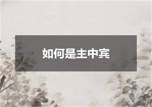 如何是主中宾