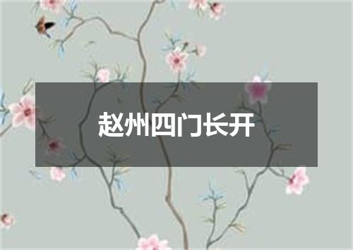 赵州四门长开