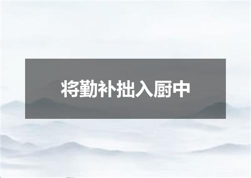 将勤补拙入厨中