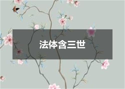 法体含三世