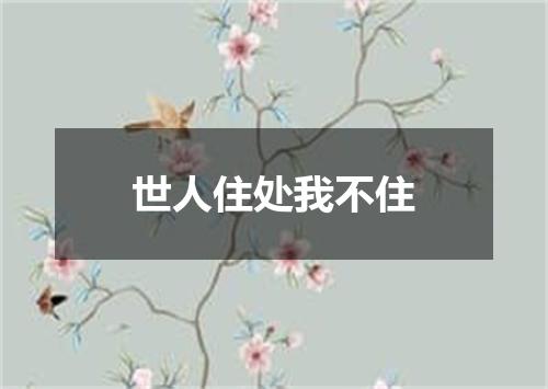 世人住处我不住
