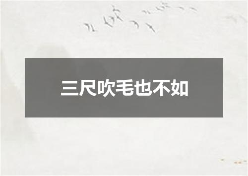 三尺吹毛也不如