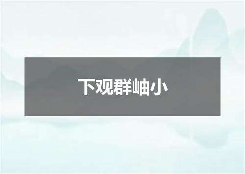 下观群岫小