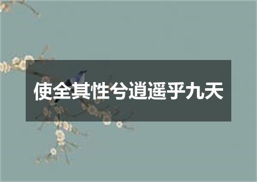 使全其性兮逍遥乎九天