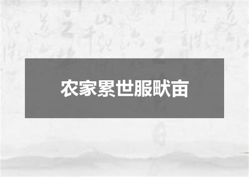 农家累世服畎亩