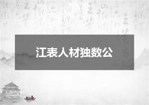 江表人材独数公
