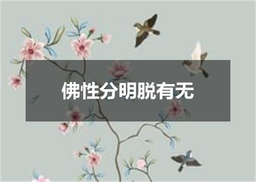 佛性分明脱有无