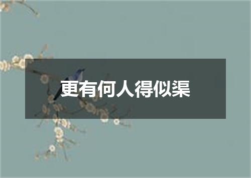 更有何人得似渠