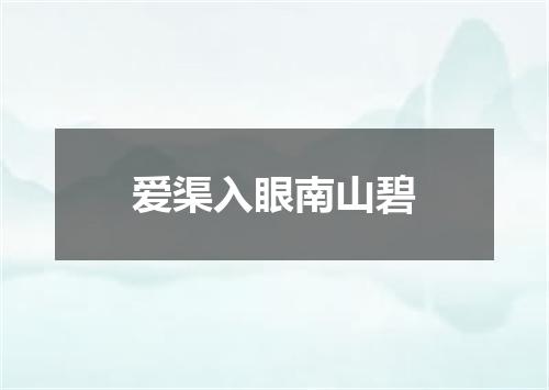 爱渠入眼南山碧
