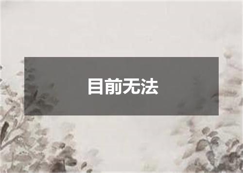 目前无法