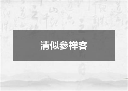 清似参禅客