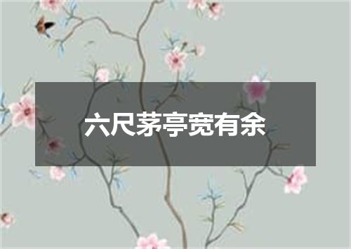 六尺茅亭宽有余