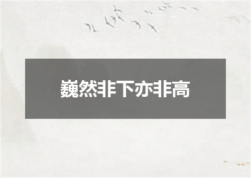 巍然非下亦非高