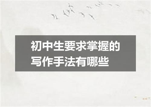 初中生要求掌握的写作手法有哪些