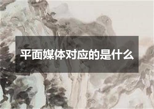 平面媒体对应的是什么