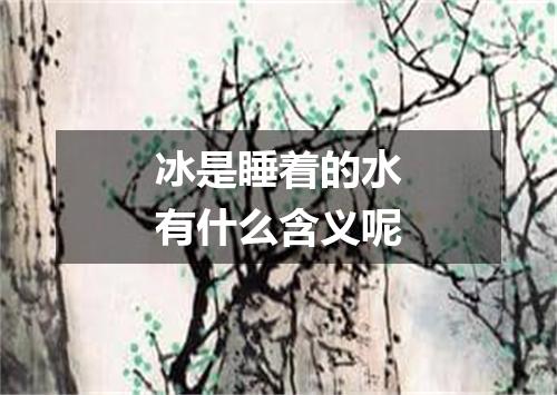 冰是睡着的水有什么含义呢