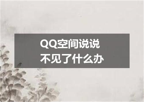 QQ空间说说不见了什么办