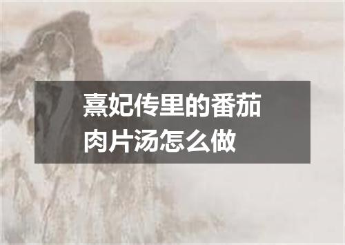 熹妃传里的番茄肉片汤怎么做