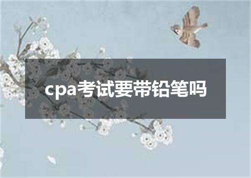 cpa考试要带铅笔吗
