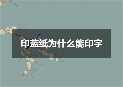 印蓝纸为什么能印字