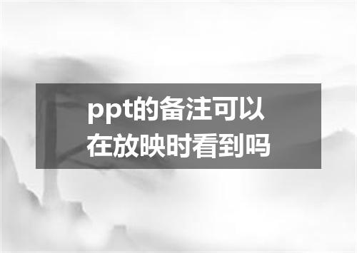 ppt的备注可以在放映时看到吗