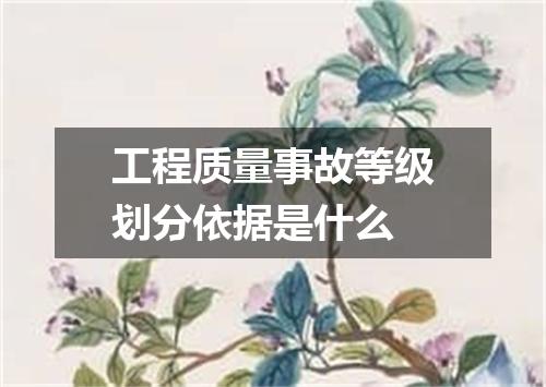 工程质量事故等级划分依据是什么