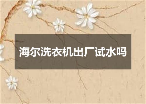 海尔洗衣机出厂试水吗