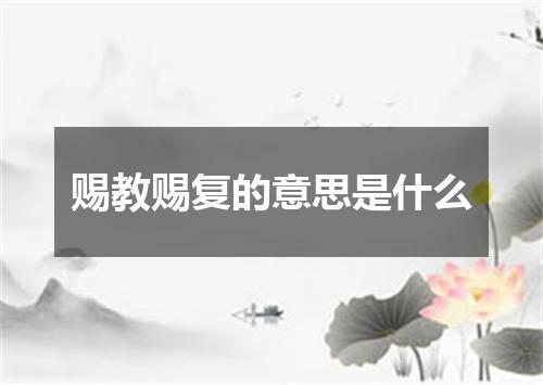 赐教赐复的意思是什么