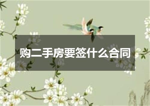 购二手房要签什么合同